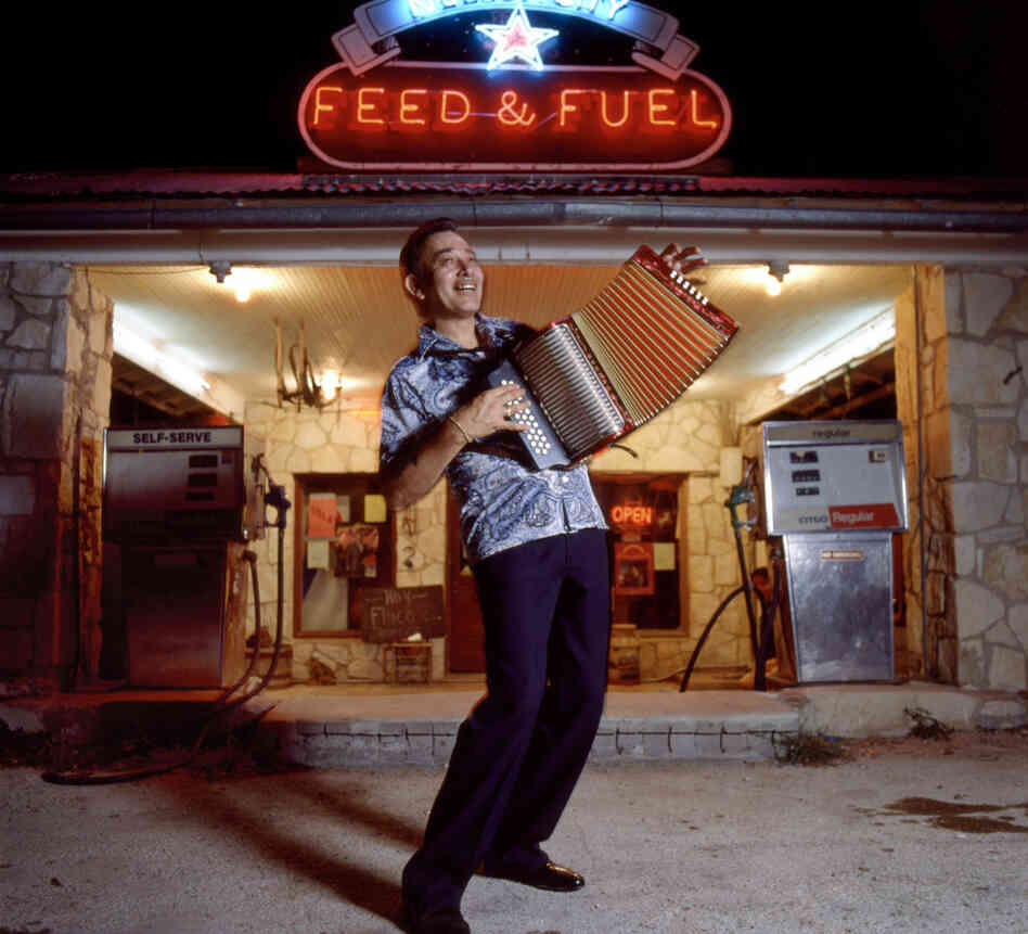 Flaco Jimenez is one of the foremost players of conjunto, a Tejano musical style that developed after German and Czech immigrants brought the accordion to Texas.