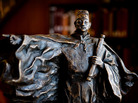 Chinese explorer Zheng He sailed on diplomatic and business missions in the early 1400s, reaching as far as northeast Africa. This sculpture of Zheng He is on display in the Asian Reading Room at the Library of Congress in Washington, D.C. Chinese explorer Zheng He sailed on diplomatic and business missions in the early 1400s, reaching as far as northeast Africa. This sculpture of Zheng He is on display in the Asian Reading Room at the Library of Congress in Washington, D.C.