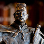 Chinese explorer Zheng He sailed on diplomatic and business missions in the early 1400s, reaching as far as northeast Africa. This sculpture of Zheng He is on display in the Asian Reading Room at the Library of Congress in Washington, D.C.