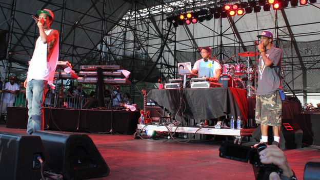 Wiz Khalifa (left) performs at Roots Picnic 2011. Wiz Khalifa (left) performs at Roots Picnic 2011.