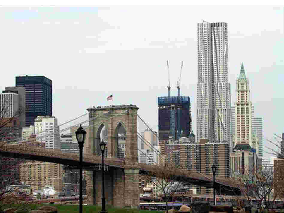 The Woolworth building on the right in downtown New York. The Woolworth building on the right in downtown New York.