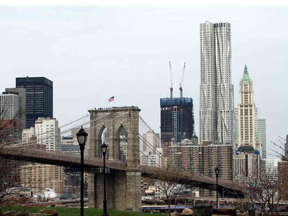 The Woolworth building on the right in downtown New York. The Woolworth building on the right in downtown New York.