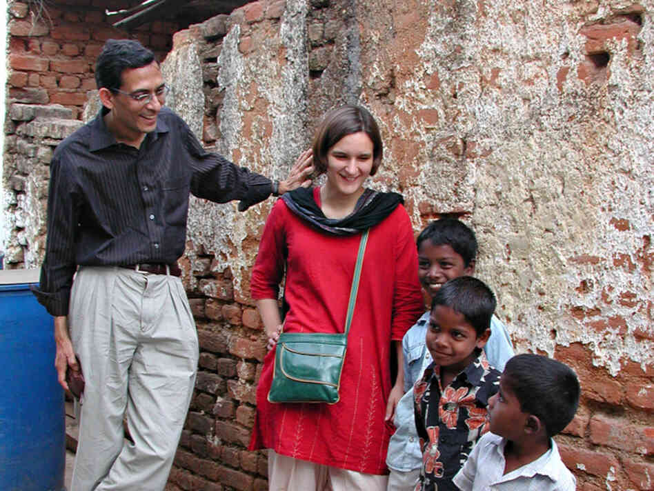 Abhijit Banerjee and Esther Duflo in Hyderabad, India. Abhijit Banerjee and Esther Duflo in Hyderabad, India.