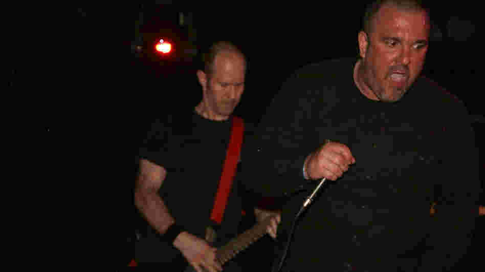 Ben Barnett (left) and Bob Otis of Dropdead perform at Maryland Deathfest 2011.