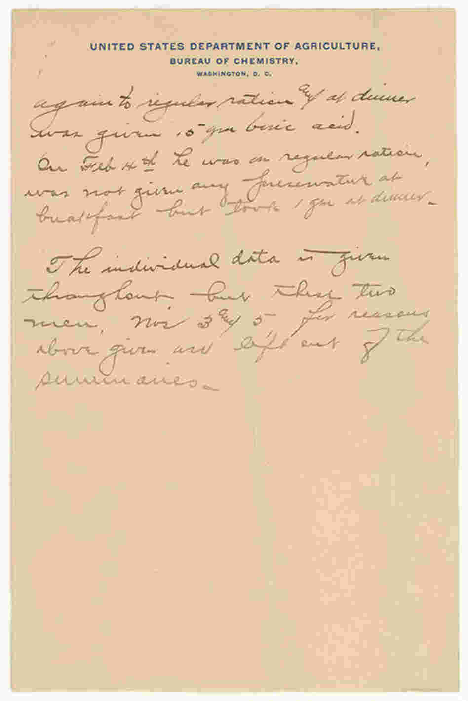 Wiley recorded his subjects' headaches, nausea and vomiting in tables, which held data about their responses to substances like boric acid and formaldehyde. Although there was no official follow-up, anecdotal reports suggest that none of the volunteers suffered any long-term harm. 