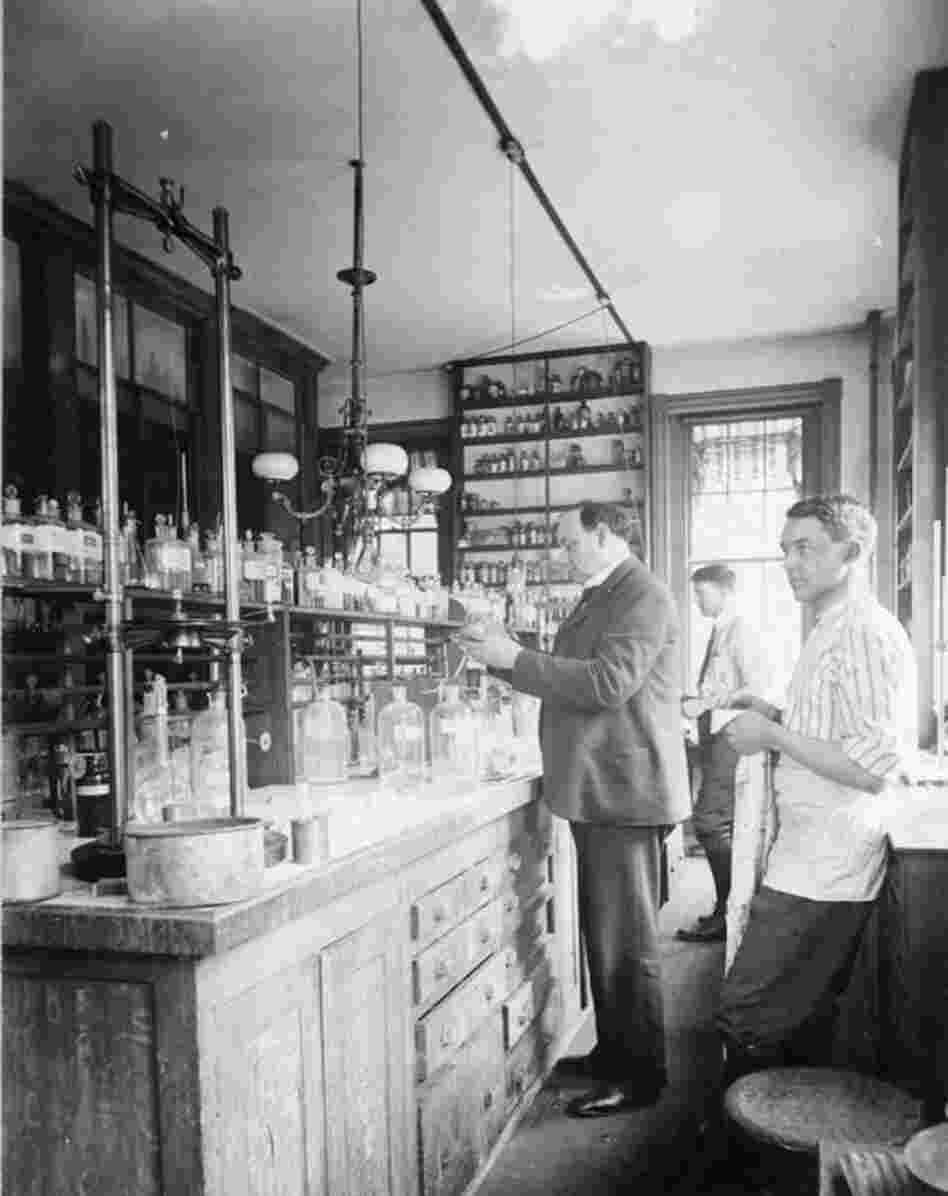 Dr. Harvey Wiley, first commissioner of the Food and Drug Administration, works in his lab in 1906. Wiley enlisted volunteers to test his theory that chemicals and other food additives are dangerous to human health. 
