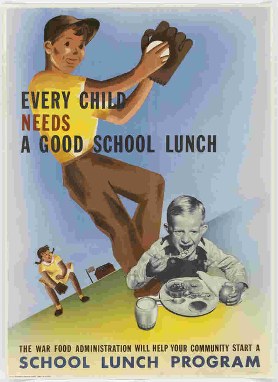 Early on, school lunch was a child welfare program. Later it became a matter of national security. Malnourished children did not grow up to be good soldiers. In 1943, the War Food Administration took over the federal school lunch program. 