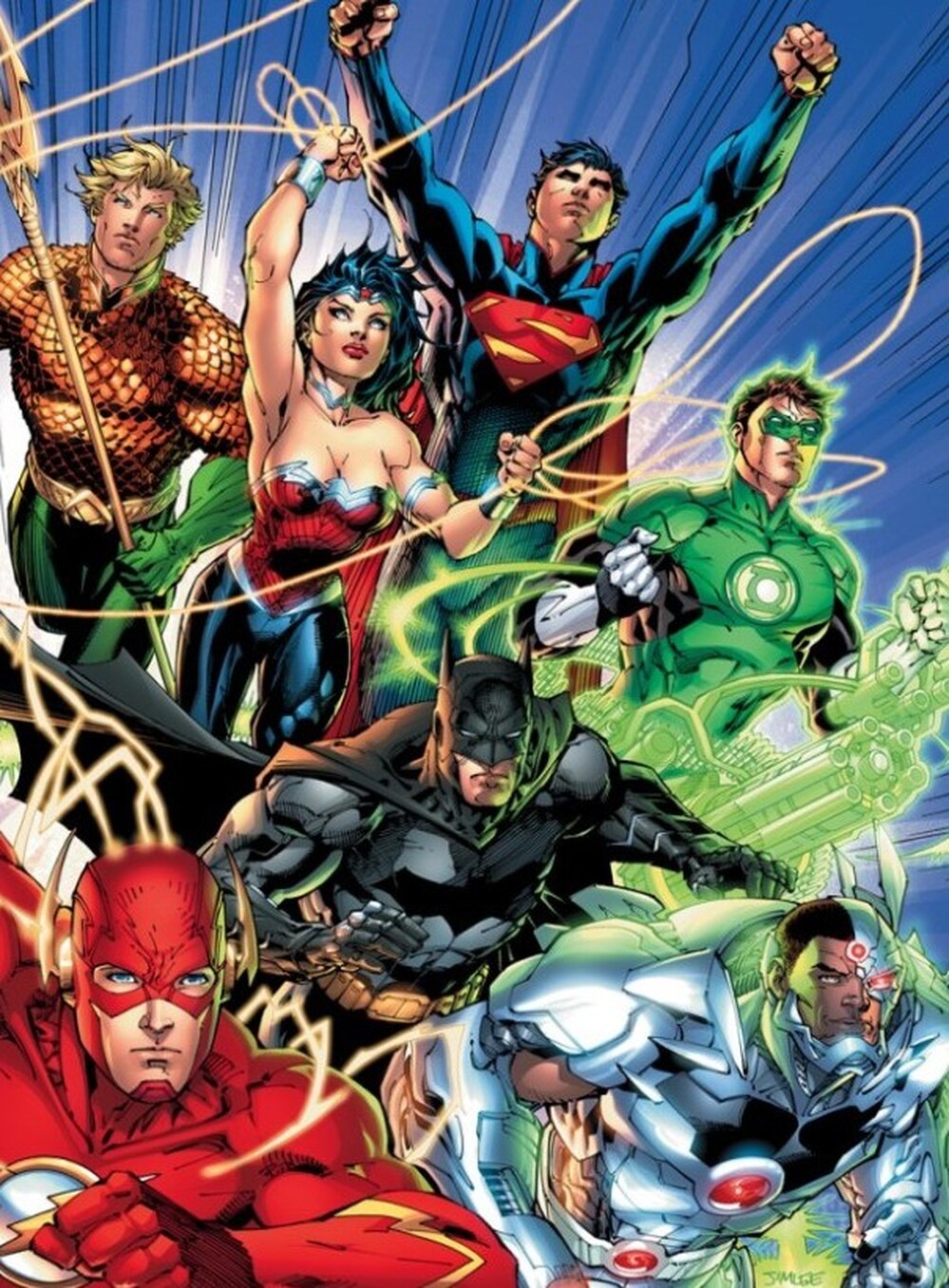 WE'RE NUMBER 1! Uh, literally. Cover of JUSTICE LEAGUE #1, due in September.