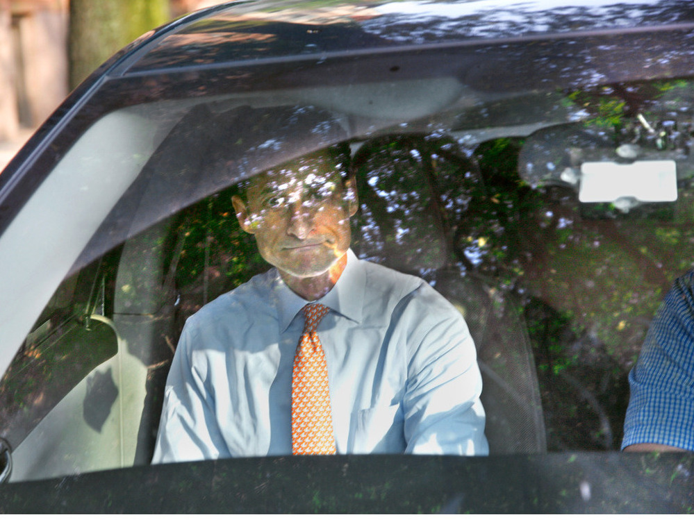Democratic Rep. Anthony Weiner leaves his home in the New York borough of Queens on Friday morning.