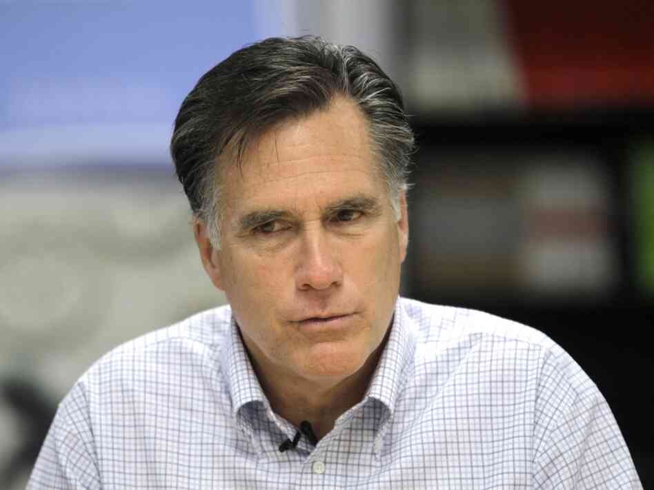 Republican presidential hopeful, former Mass. Gov. Mitt Romney meets with entrepreneurs at Bizdom U in Detroit on Thursday. Bizdom U is a business development center to help entrepreneurs start up businesses in the state.