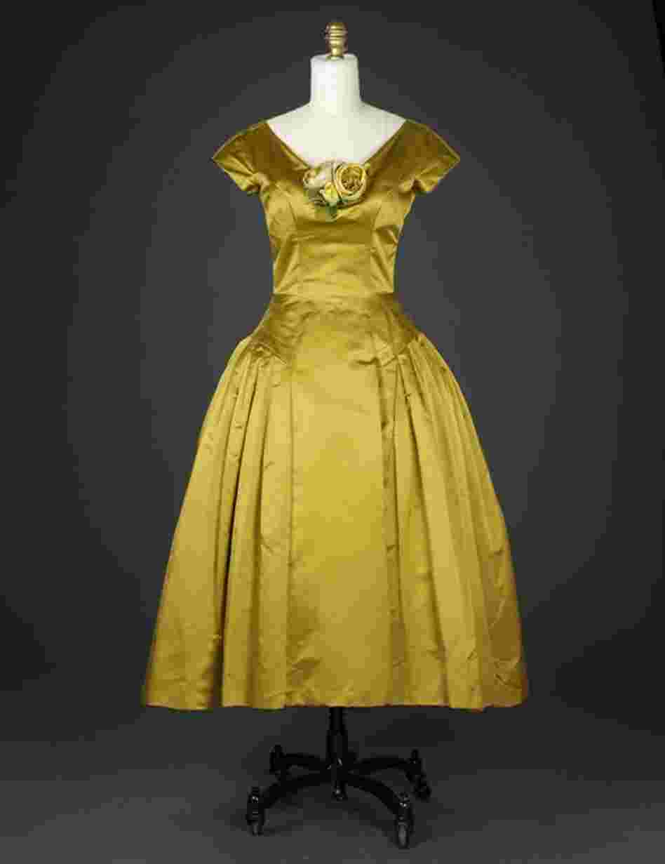 Evening dress, 1950s, Mignon/Paris New YorkAcetate, silk, satin weave