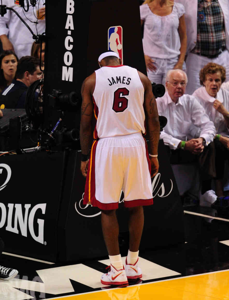 James pauses during Game 6 to give some thought to how the season is going.