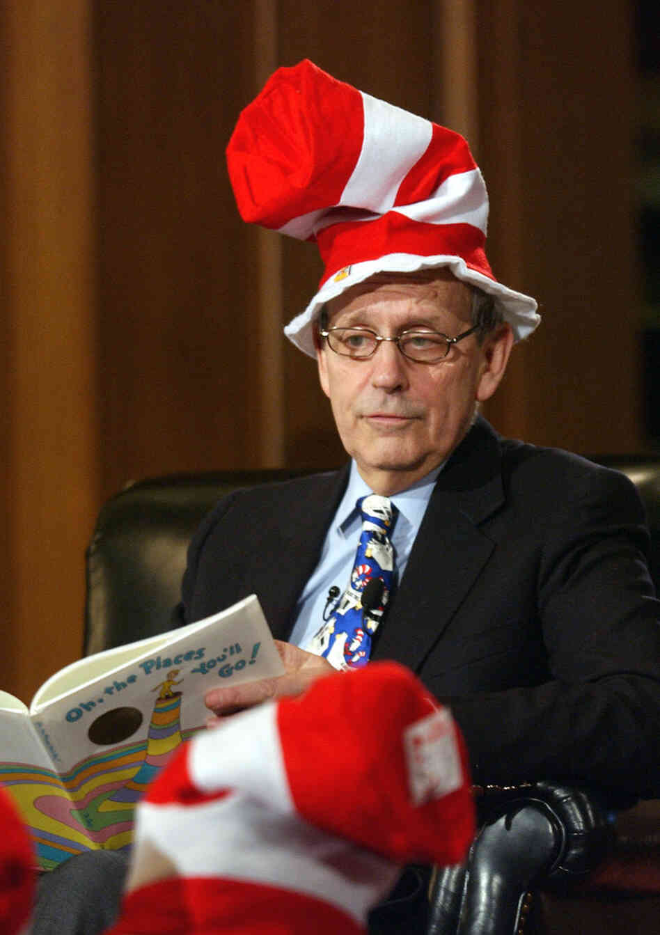 March 2 is Dr. Seuss Day, also known as Read Across America Day. In 2003, Supreme Court Justice Stephen Breyer, sporting a Cat in the Hat hat helped celebrate the day by reading Dr. Seuss's Oh, the Places You'll Go! to elementary school students in Washington, D.C.