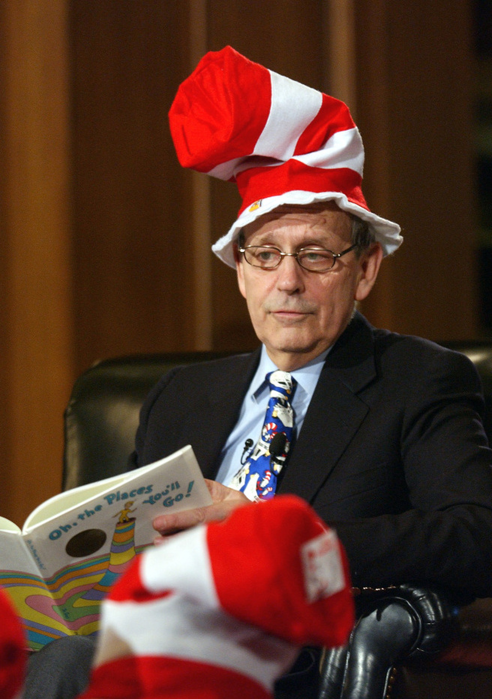 March 2 is Dr. Seuss Day, also known as Read Across America Day. In 2003, Supreme Court Justice Stephen Breyer, sporting a Cat in the Hat hat helped celebrate the day by reading Dr. Seuss's Oh, the Places You'll Go! to elementary school students in Washington, D.C.