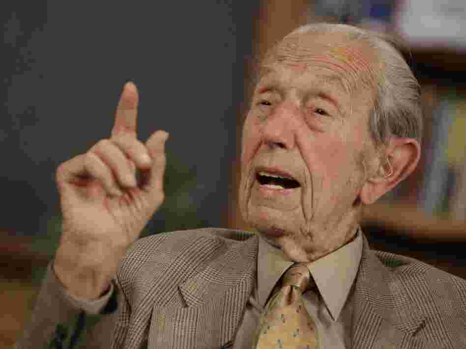 Harold Camping speaks during a taping of his show Open Forum in Oakland, Calif., on Monday (May 23, 2011).