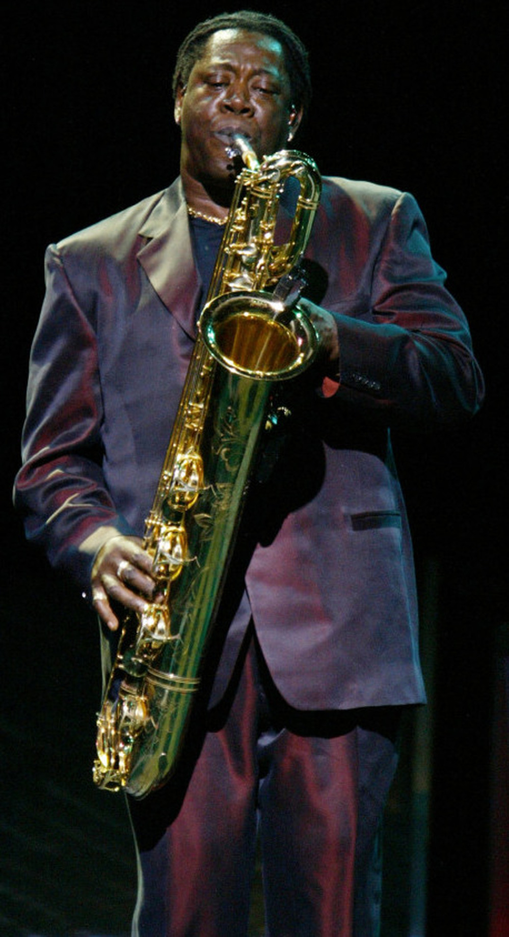 Clarence Clemons during a 2002 show in East Rutherford, N.J.