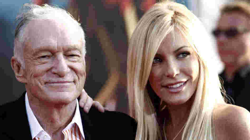 Hugh Hefner and Crystal Harris on April 26, 2010.