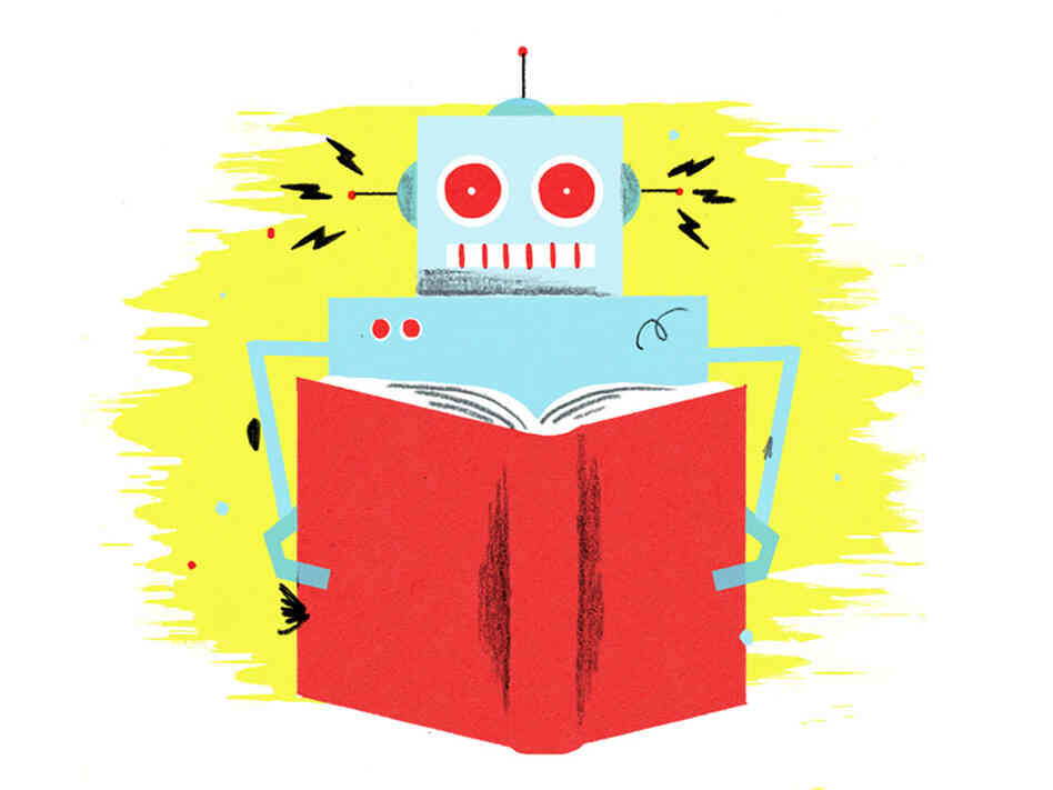 Illustration: A robot reads. Illustration: A robot reads.