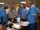 Charles Gross, a neuroscience professor at Princeton University, looks at a sheep brain with students at San Quentin as part of an Introduction to Biology class at the prison. Charles Gross, a neuroscience professor at Princeton University, looks at a sheep brain with students at San Quentin as part of an Introduction to Biology class at the prison.