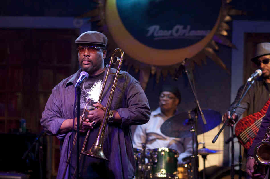 Antoine Batiste (Wendell Pierce) has a moment during his band's set at the Blue Nile in Treme. Antoine Batiste (Wendell Pierce) has a moment during his band's set at the Blue Nile in Treme.