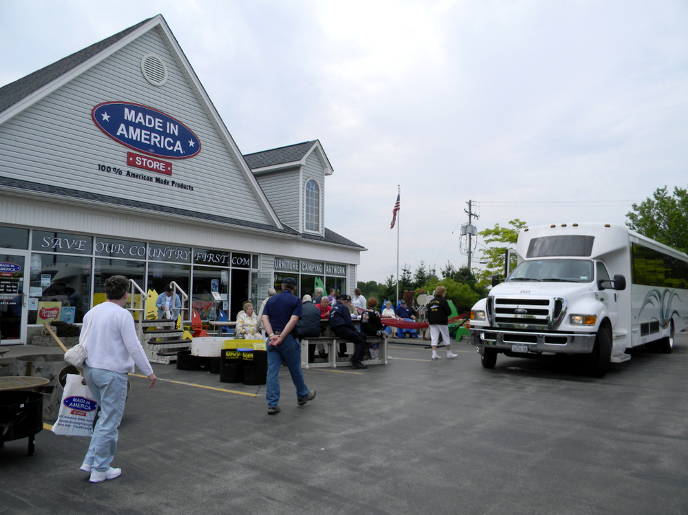 Tourists visit the Made in America store in Elma, N.Y., on their way to scenic landmarks. "Makes me think of when I was young and everything was American. And that's the way it should be," shopper Gloria Giesa says.