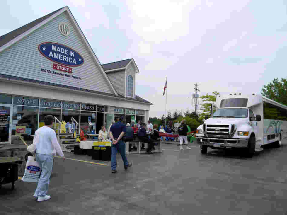 Tourists visit the Made in America store in Elma, N.Y., on their way to scenic landmarks. "Makes me think of when I was young and everything was American. And that's the way it should be," shopper Gloria Giesa says.
