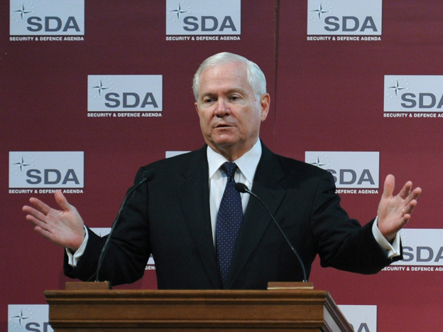 Defense Secretary Robert Gates urges NATO members to boost defense spending. He is speaking on June 10 in Brussels.