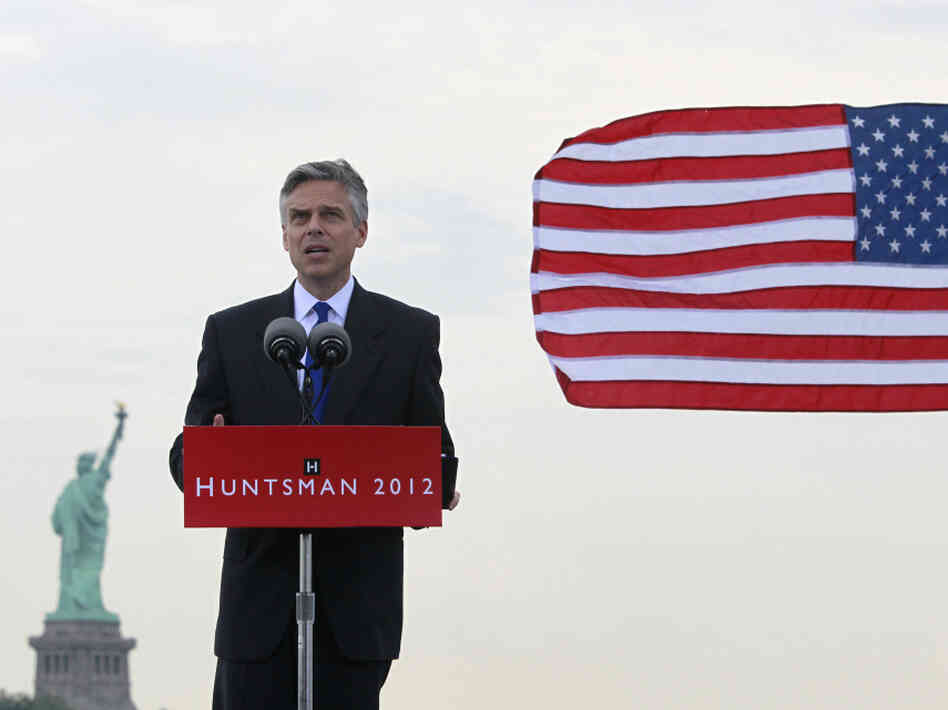 Former Utah Gov. Jon Huntsman announces his bid for the 2012 Republican presidential nomination Tuesday.