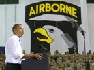 President Obama speaks at Ft Campbell, Ky., last month. President Obama speaks at Ft Campbell, Ky., last month.