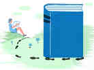 Illustration: Ants carry a book.