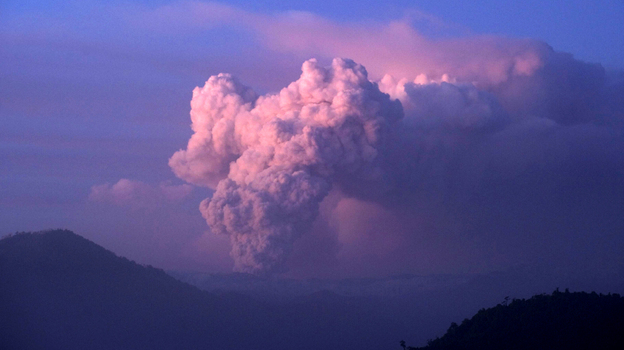 Monday (June 20, 2011): A cloud of ash billows from the Puyehue volcano in Chile.