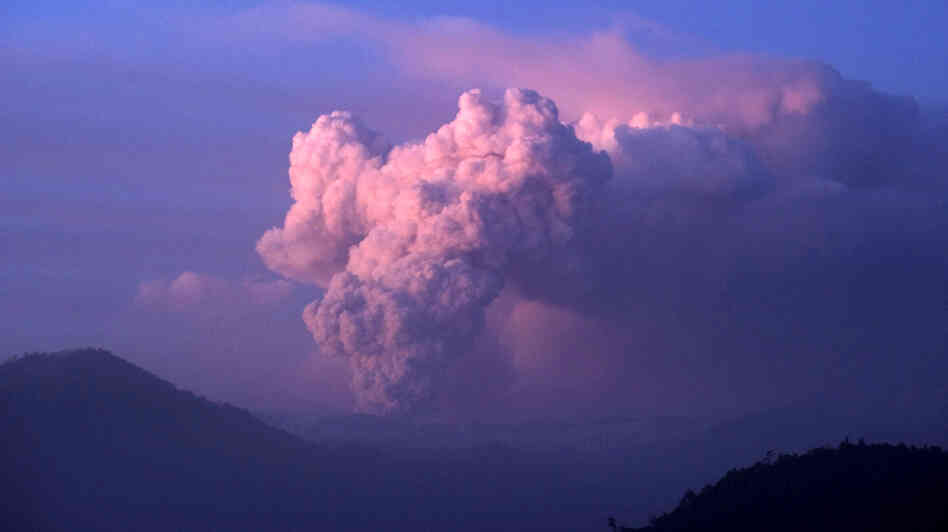 Monday (June 20, 2011): A cloud of ash billows from the Puyehue volcano in Chile.