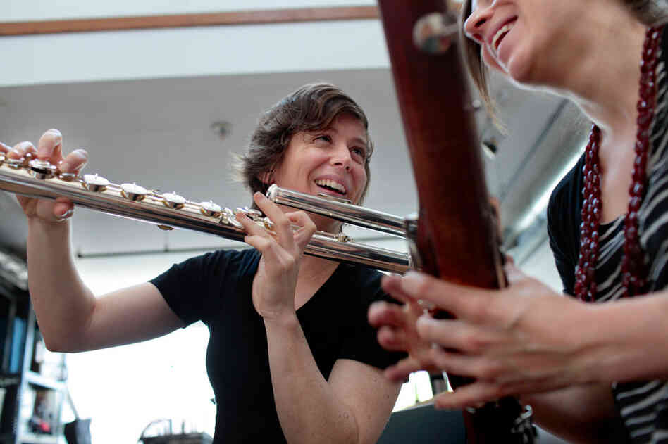 Flutist Claire Chase is the executive director of the International Contemporary Ensemble, known as ICE. For a week in May, reporter Lara Pellegrinelli followed her around New York. These images, taken by photographer Melanie Burford, document Chase's day on Wednesday, May 25.