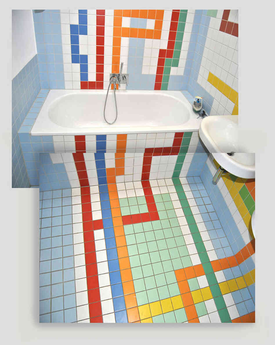 And here is the finished product. His kids can take the A train all the way to the bathtub.