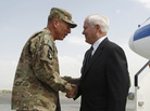 Defense Secretary Robert Gates was greeted on his arrival in Kabul by Gen. David Petraeus, June 4, 2011. Defense Secretary Robert Gates was greeted on his arrival in Kabul by Gen. David Petraeus, June 4, 2011.