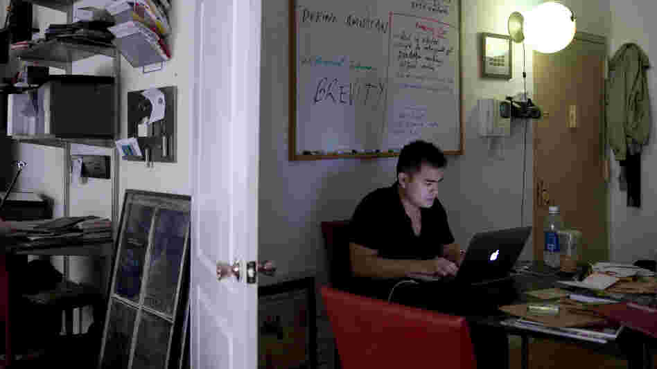 Jose Antonio Vargas works in his New York City apartment May 26. Vargas, a journalist, has revealed to the public that he is an illegal immigrant. Jose Antonio Vargas works in his New York City apartment May 26. Vargas, a journalist, has revealed to the public that he is an illegal immigrant.