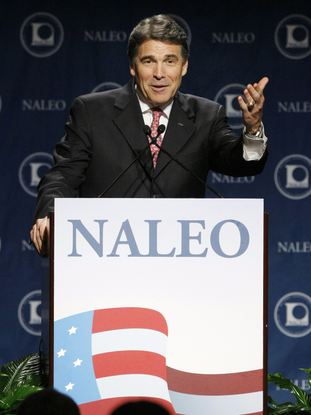 Texas Gov. Rick Perry at the National Association of Latino Elected and Appointed Officials conference, Thursday, June 23, 2011.