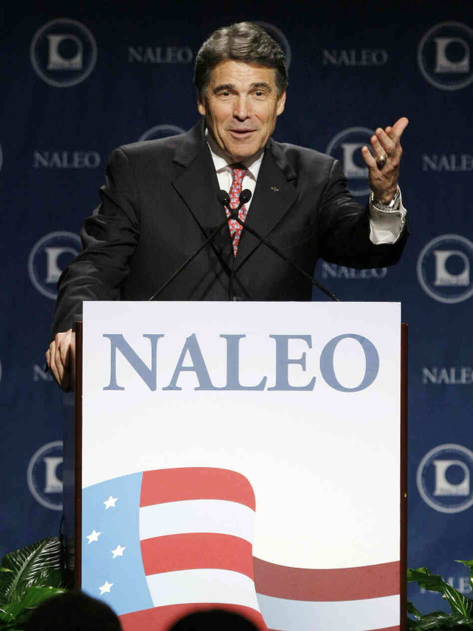 Texas Gov. Rick Perry at the National Association of Latino Elected and Appointed Officials conference, Thursday, June 23, 2011.