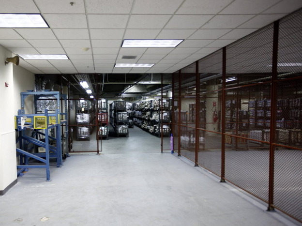 The  coin storage area of the Federal Reserve Bank of Richmond's Baltimore branch, where unused $1 coins are piling up.
