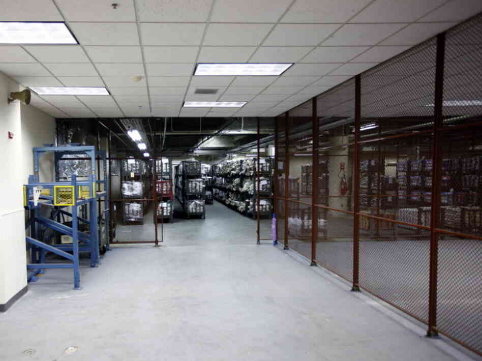 The  coin storage area of the Federal Reserve Bank of Richmond's Baltimore branch, where unused $1 coins are piling up.
