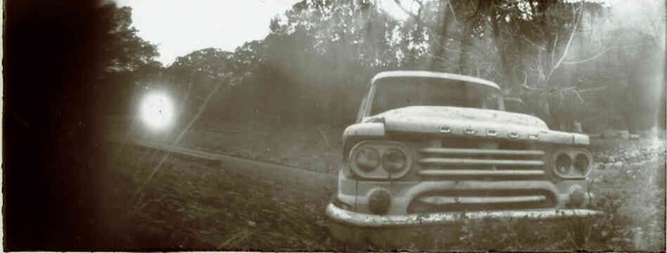 "There is an old Dodge truck half-buried at a wonderful music venue in a nearby canyon. The seat coverings are gone, and little weed seedlings are actually growing up through the springs!" "There is an old Dodge truck half-buried at a wonderful music venue in a nearby canyon. The seat coverings are gone, and little weed seedlings are actually growing up through the springs!"