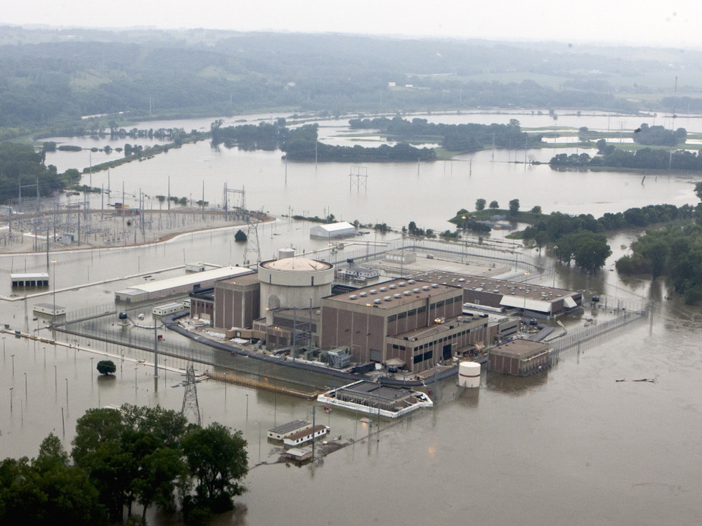 In this June 14, 2011  photo, the Fort Calhoun nuclear power station, in Fort Calhoun, Neb.,was surrounded by flood waters from the Missouri River.