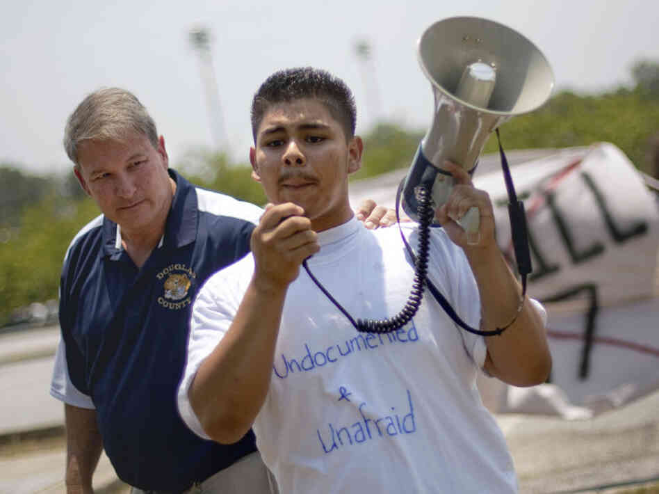 Jorge Lopez, 16, led a protest of high school students on May 25 opposing Georgia's new law cracking down on illegal immigration. Jorge Lopez, 16, led a protest of high school students on May 25 opposing Georgia's new law cracking down on illegal immigration.
