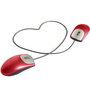 Two computer mice form a heart