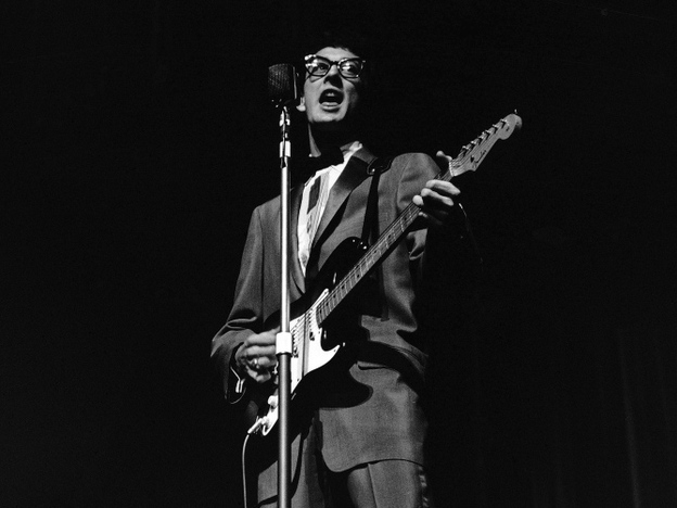 Buddy Holly onstage in 1958.