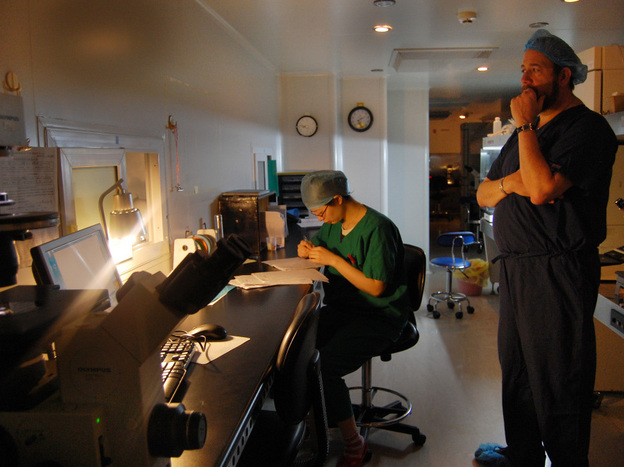 Andrew Dorfmann, who  heads GIVF's embryology lab in Fairfax,  Va., designed this lab in Shanghai and has trained  all of the Chinese embryologists.