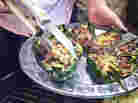 Steven Raichlen takes vegetarian chiles rellenos off the grill.