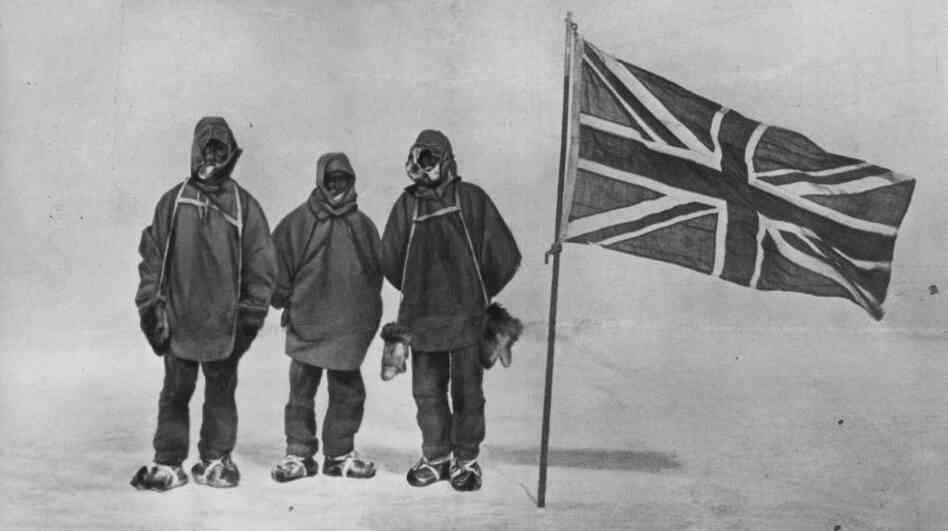 Irish explorer Ernest Shackleton and two members of his expedition team pose with a Union Jack within 111 miles of the South Pole in 1909. Irish explorer Ernest Shackleton and two members of his expedition team pose with a Union Jack within 111 miles of the South Pole in 1909.