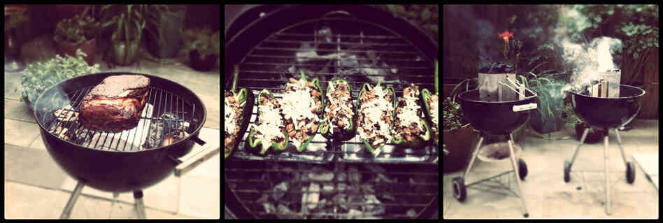 Grilled peppers and pork Grilled peppers and pork