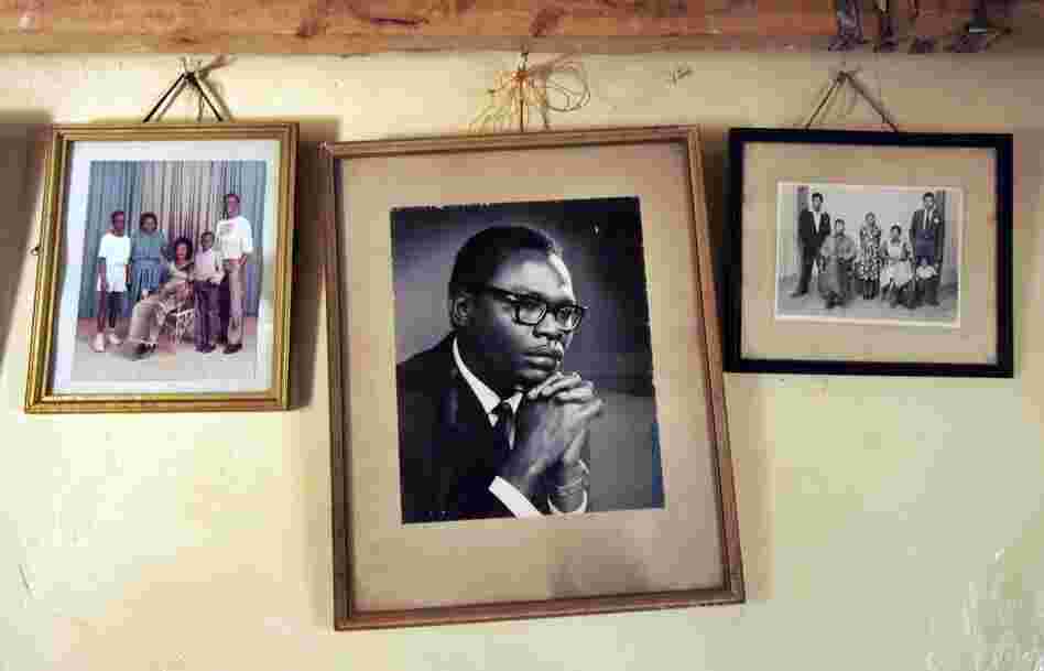 A photograph of Barack Obama's father hangs on the wall of his grandmother Sarah Hussein Obama's house in the Kenyan village of Kogelo.
